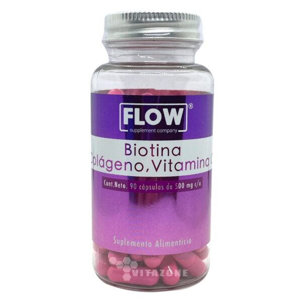 BIOTINA COLAGENO, VITAMINA C 90CAPS DE 500 mg C/U