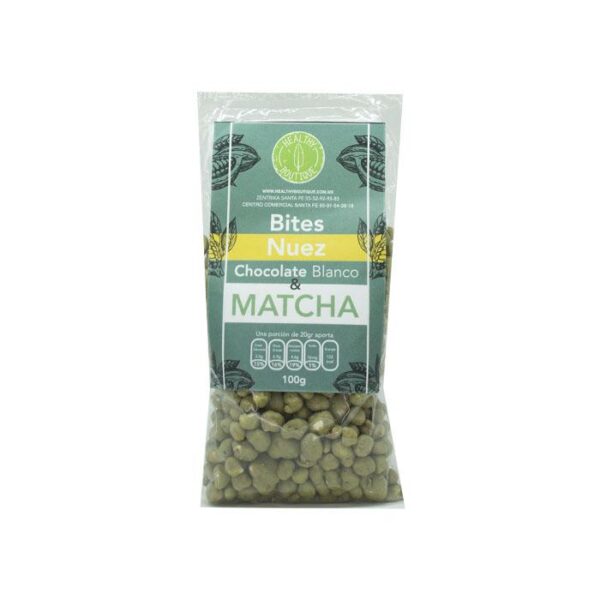 BITES DE NUEZ CON CHOCOLATE BLANCO Y MATCHA