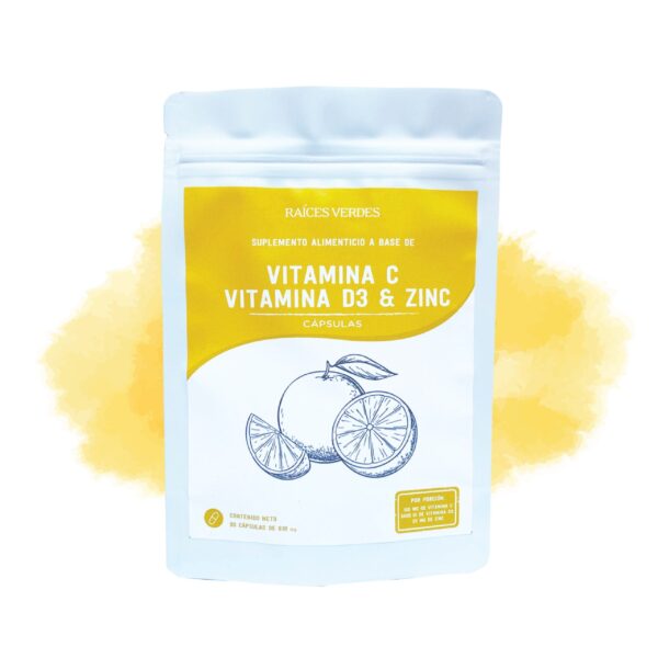 VITAMINA C VITAMINA D3 6 ZING 90 CAPS DE 610 mg C/U